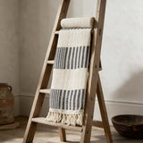 100% wool grey stripe throw