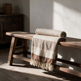 100% wool shades of brown throw