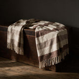 100% wool shades of brown throw