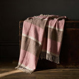 100% pink/brn stripe throw