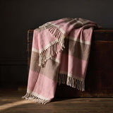 100% pink/brn stripe throw