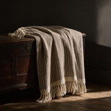 100% wool natural chunky throw