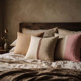 100% wool pink/brn cushion
