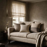 100% wool steel stripe cushion 50x50cm