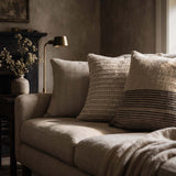 100% wool steel stripe cushion 50x50cm