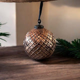 10cm cut copper bauble - set of 2