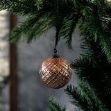 10cm cut copper bauble - set of 2