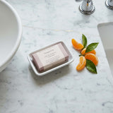 wooden heart soap & dish - tangerine