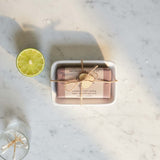 wooden heart soap & dish - tangerine