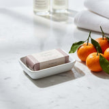 wooden heart soap & dish - tangerine