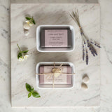 wooden heart soap & dish - tangerine