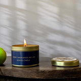 navy blue scented candle tin