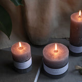 light grey  7x10cm rustic pillar candle