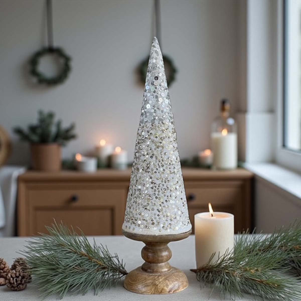 Fabric Tree white sparkle