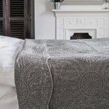 Charcoal Quilted Bedspread Large