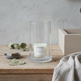 Clear glass hurricane ( 2 part )