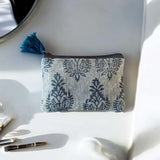 BLUE PRINT COTTON POUCH