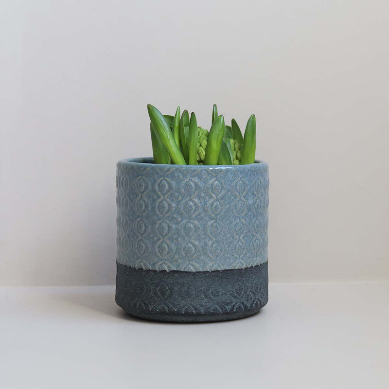 16CM DETAILED DEEP BLUE DETAILED POT