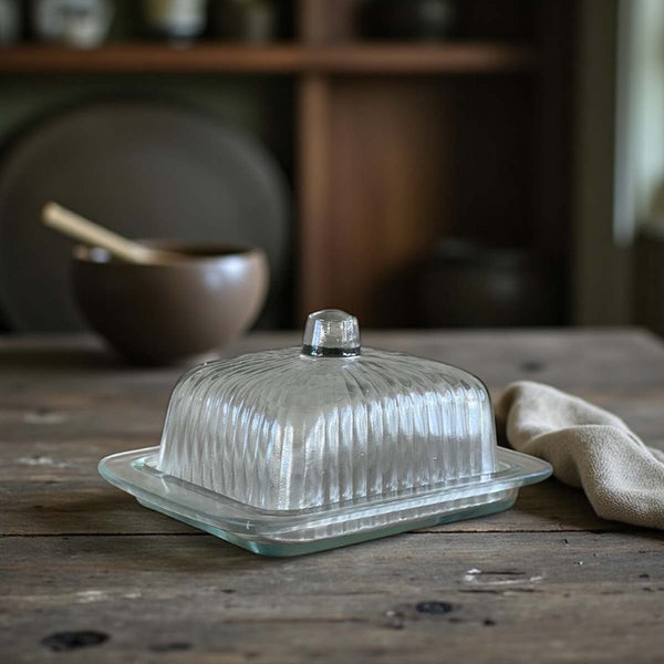 glass butter dish