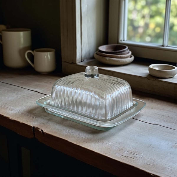 glass butter dish