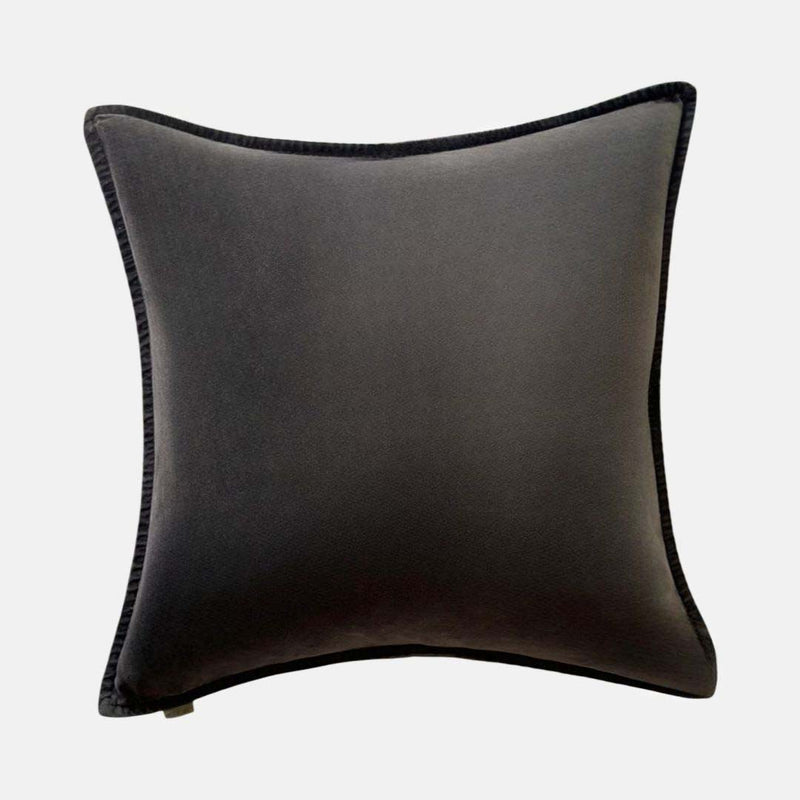 CHARCOAL STONEWASHED VELVET CUSHION