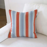 GREYTON STRIPE  CUSHION -BLUE/RED