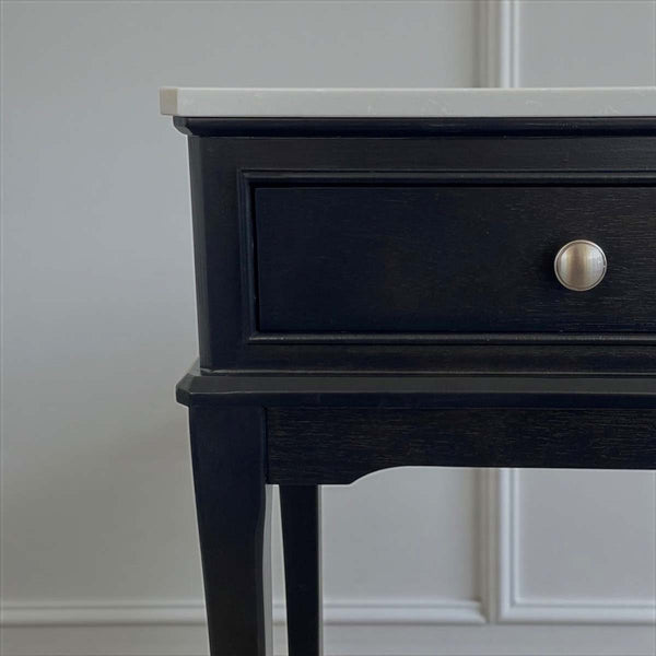 Venice bedside with marble top - smoke (W)