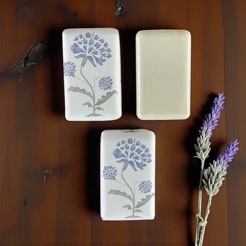 Lrg single soap blue flower