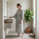 GREY DITSY MORNING GOWN