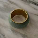 BRASS NAPKIN RING - DUCK EGG- SET OF 2