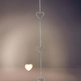 GLASS HEART GARLAND -SILVER