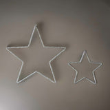 GLASS BEADED STAR - SILVER - LARGE