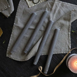 light grey  set 4 rustic dinner candle 27cm