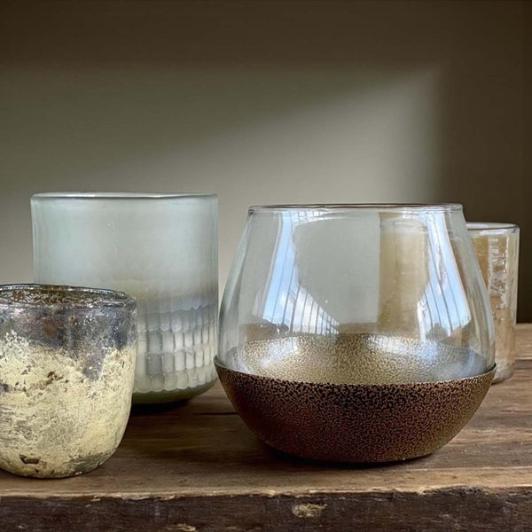11cm iron glass cndl holder