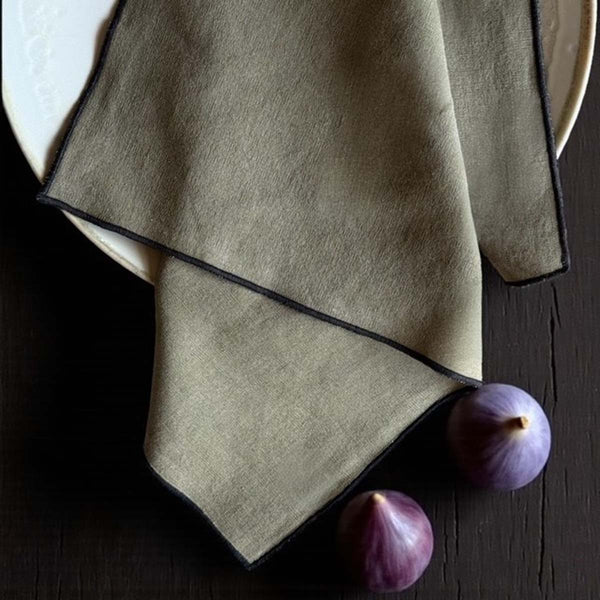 Olive piped napkin 40x40- set of 4