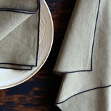 Olive piped napkin 40x40- set of 4