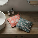 CORAL FLORAL FLAT POUCH