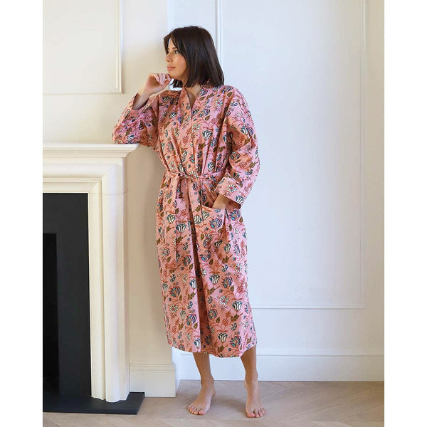 dusky pink floral gown(W)