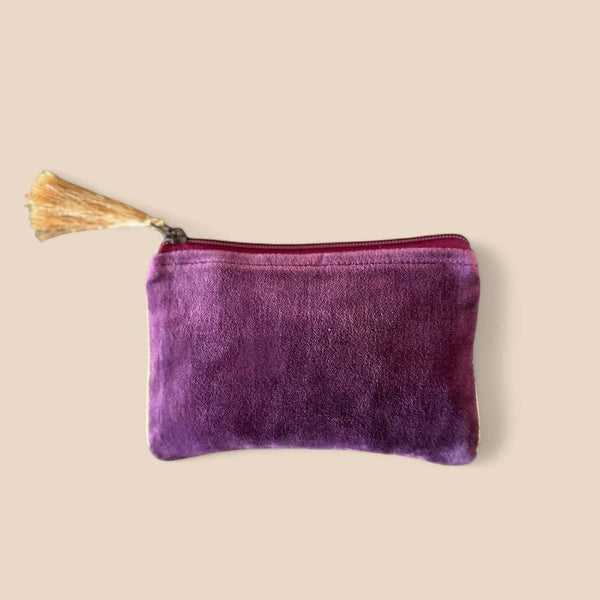 MAGENTA VELVET POUCH