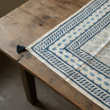 SHADES OF BLUE TASSLE SCARF