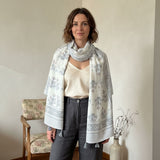 GR/PEACH TASSLE SCARF