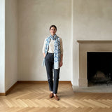 SKY BLUE CIRLE PATTERN SCARF