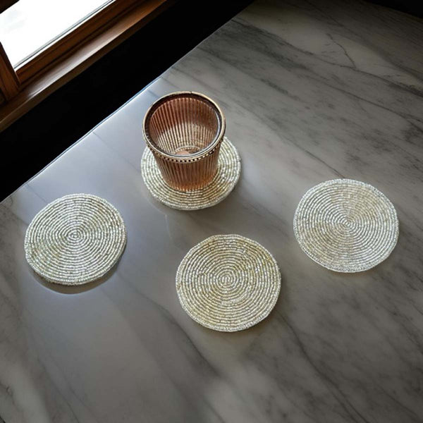 GLAM COASTER - SILVER - SET OF 4