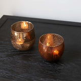 TWO TONE RUSTIC COPPER CANDLE HOLDER