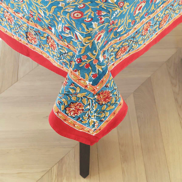 teal & gold tablecloth 150 x 220(W)
