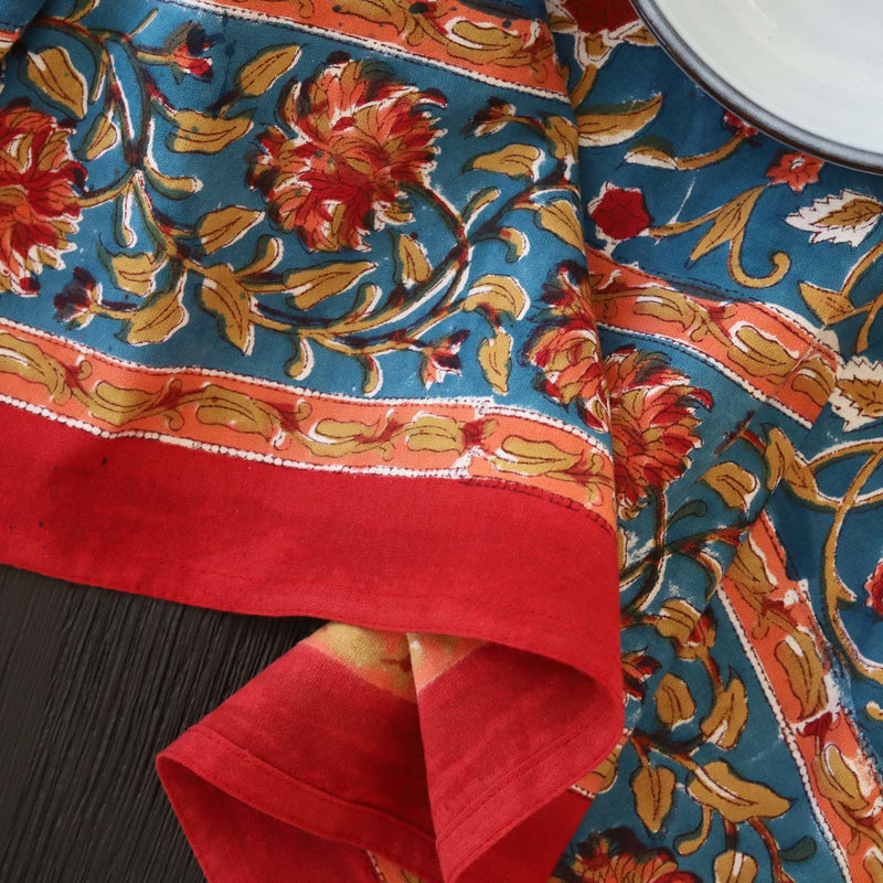 teal & gold tablecloth 150 x 220(W)
