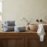 SET OF 3 TOILET BAGS GREY DITSY