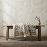 Ochre print bedspread