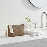 dark raffia weekend away set -orange & bay