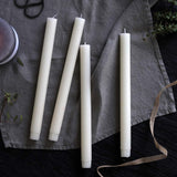ivory set 4 rustic dinner candle 27cm